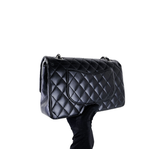 Medium Classic Double Flap Lambskin Black SHW