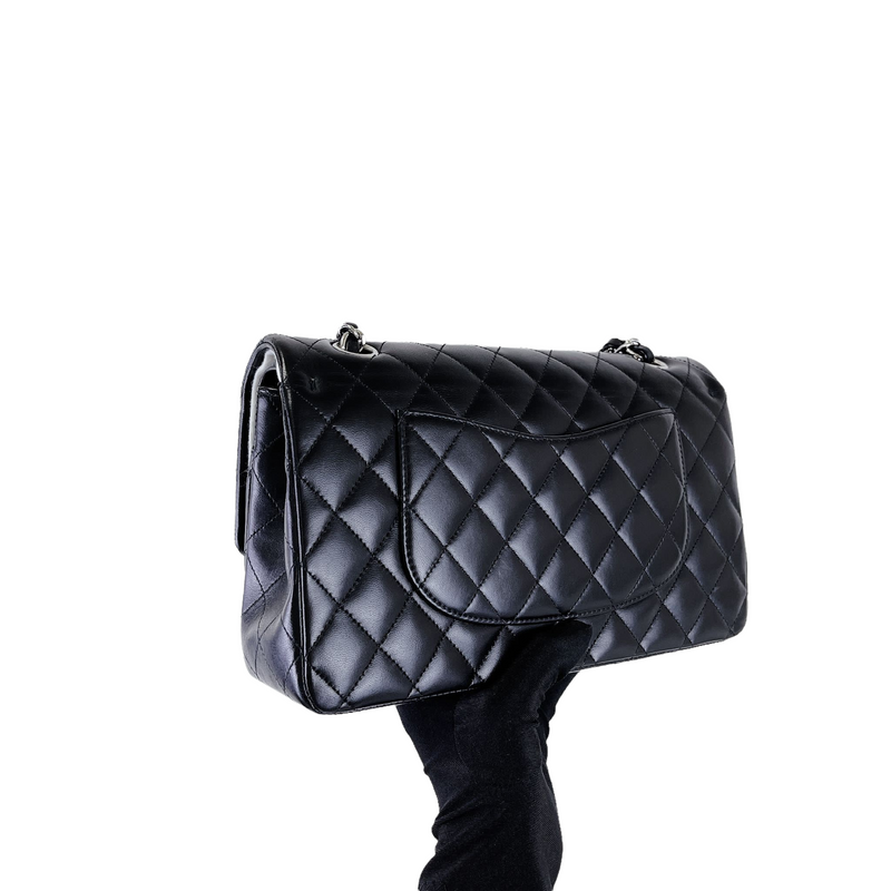 Chanel SO Black Lambskin Medium Classic Double Flap Bag Black