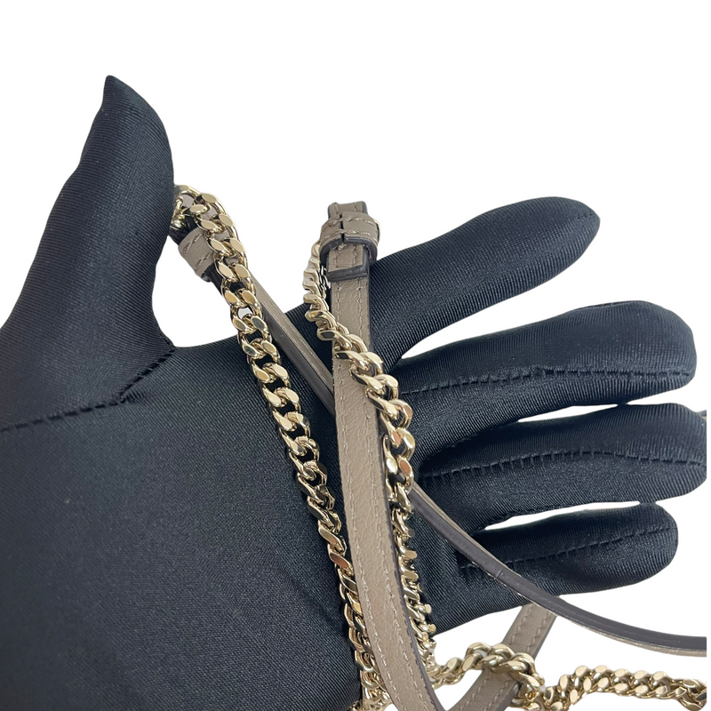 Faye Crossbody Small Leather Grey GHW