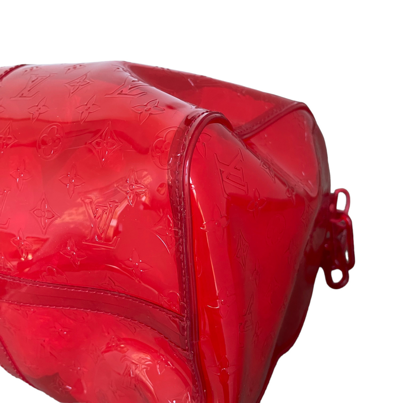 Keepall Clear SS19 Virgil Abloh Bandouliere 50 Red PVC