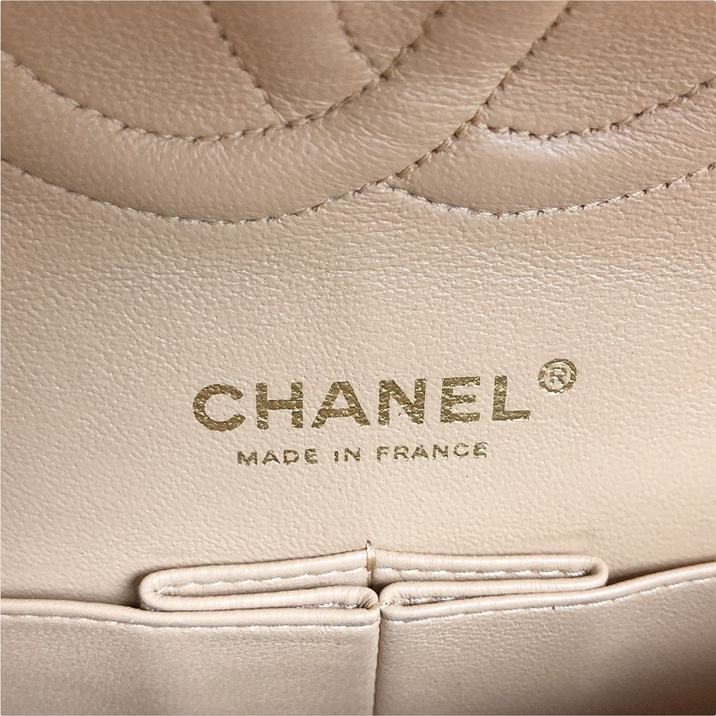 Classic Double Flap Caviar Medium Dark Beige GHW