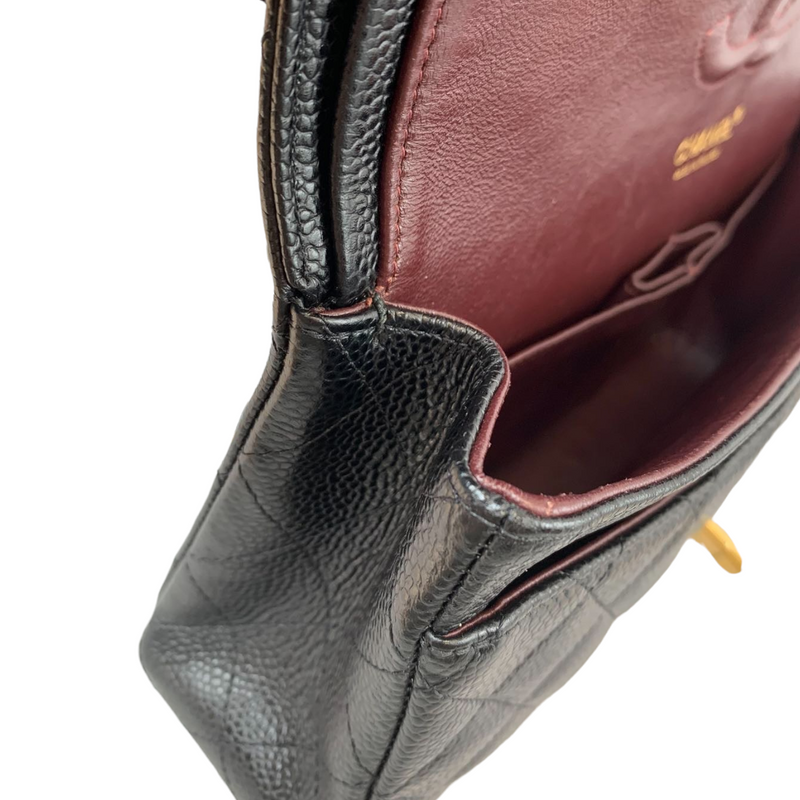 Medium Classic Flap Caviar Black GHW