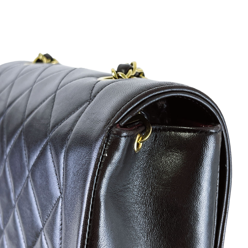 Small Classic Diana flap Black Lambskin GHW
