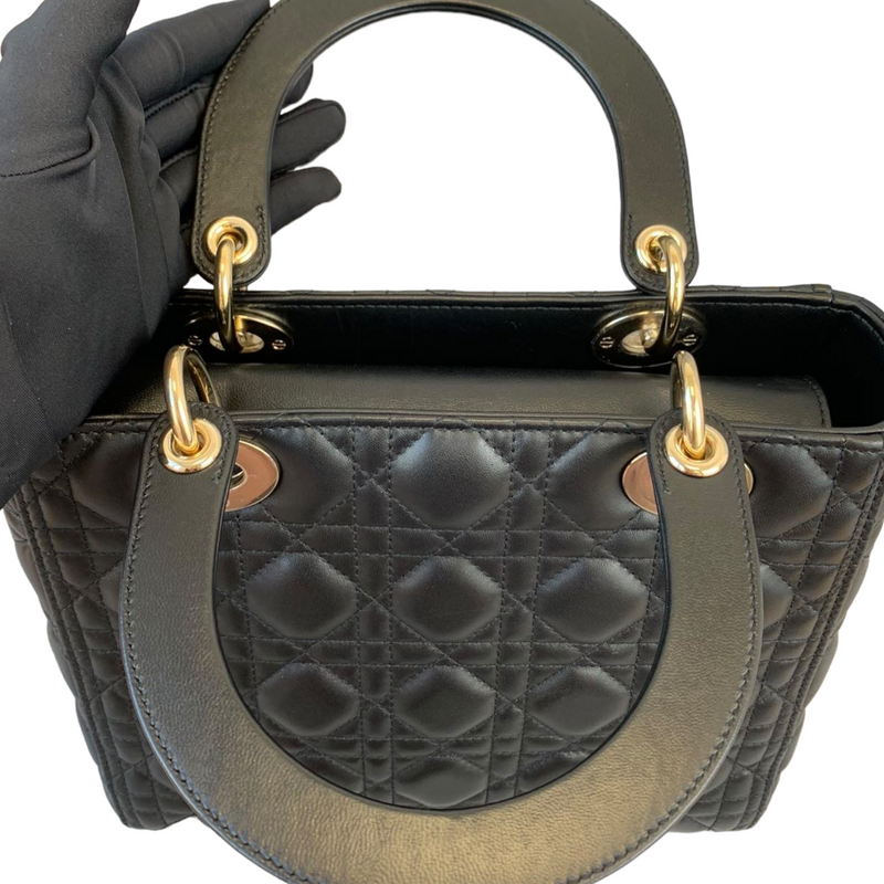 Lady Dior Lambskin Medium Black GHW