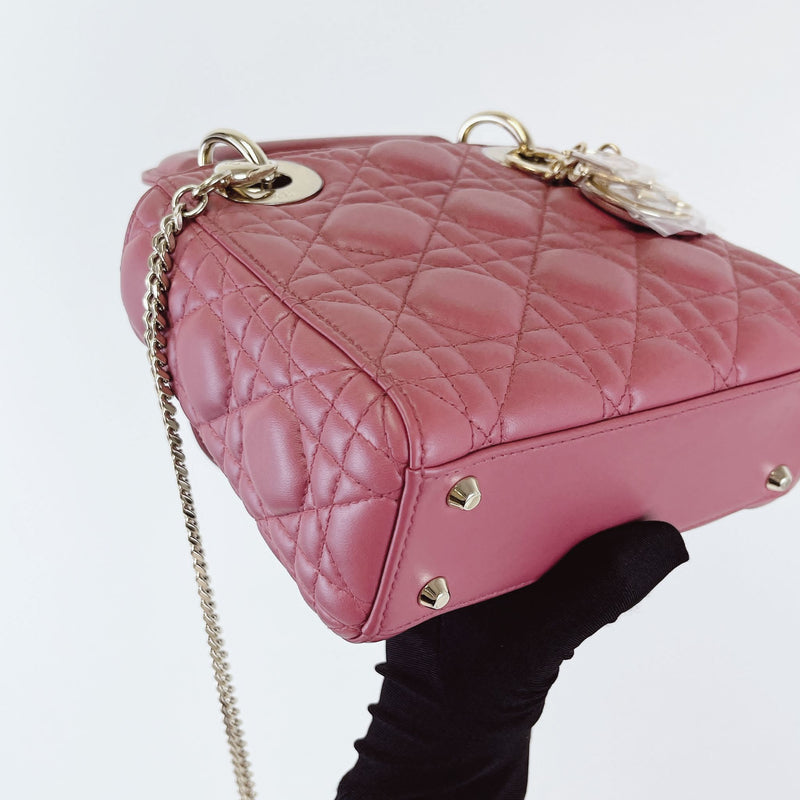 Mini Lady Dior Lambskin Rose Pink SHW