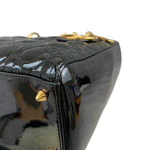Lady Dior Medium Patent Black GHW