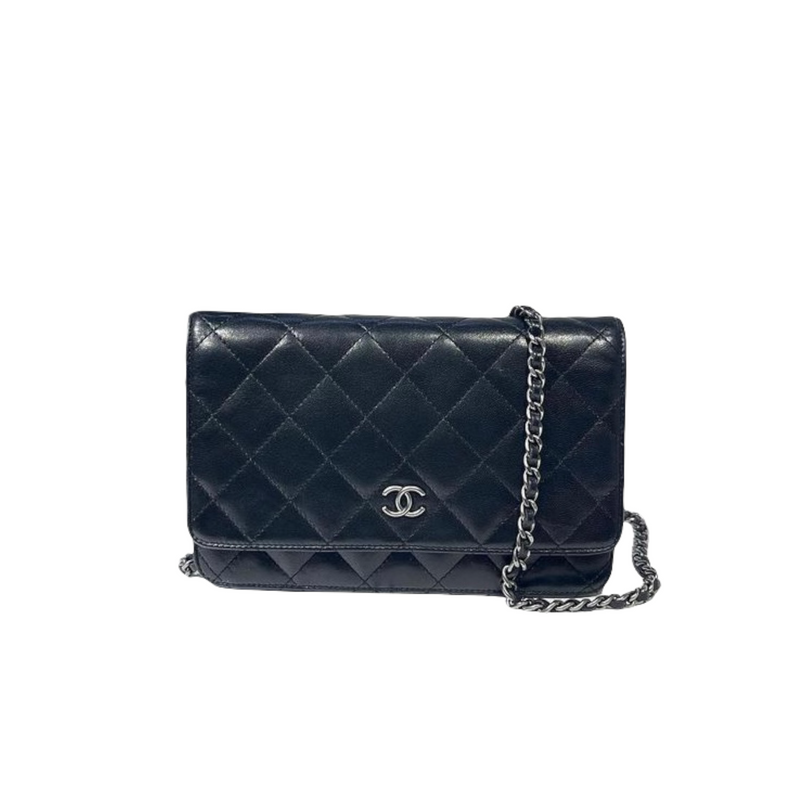 Classic Wallet on Chain Lambskin Black SHW