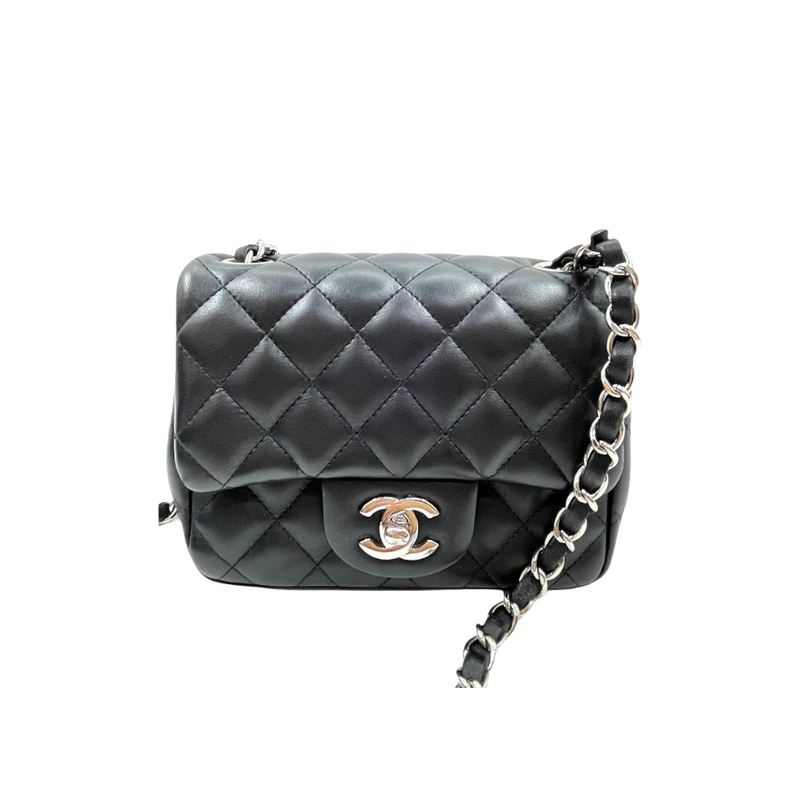 Classic Flap Square Mini Lambskin Black SHW