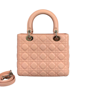 Lambskin Lady Dior Medium Pink SHW