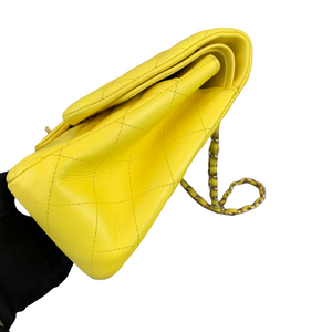 Classic Double Flap Jumbo Lambskin Yellow GHW