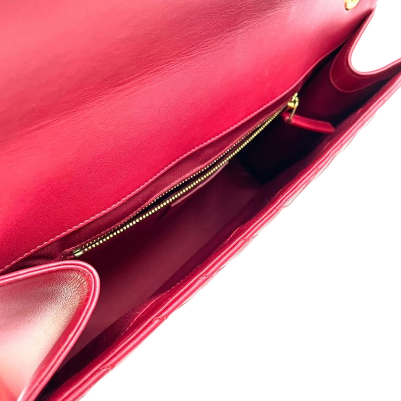 Envelope Large in Chevron Leather Red GHW