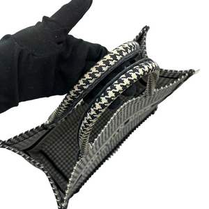 Medium Dior Book Tote Houndstooth Embroidery