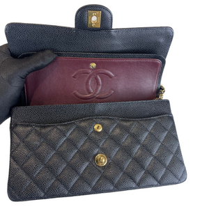 Medium Classic Flap Caviar Black GHW