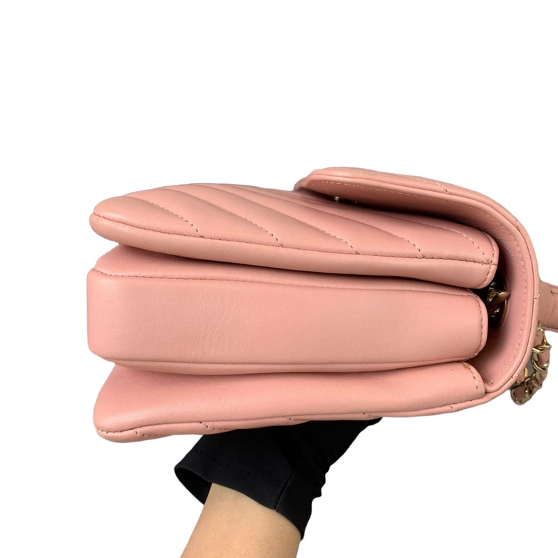 Small Trendy CC Flap Lambskin Pink GHW