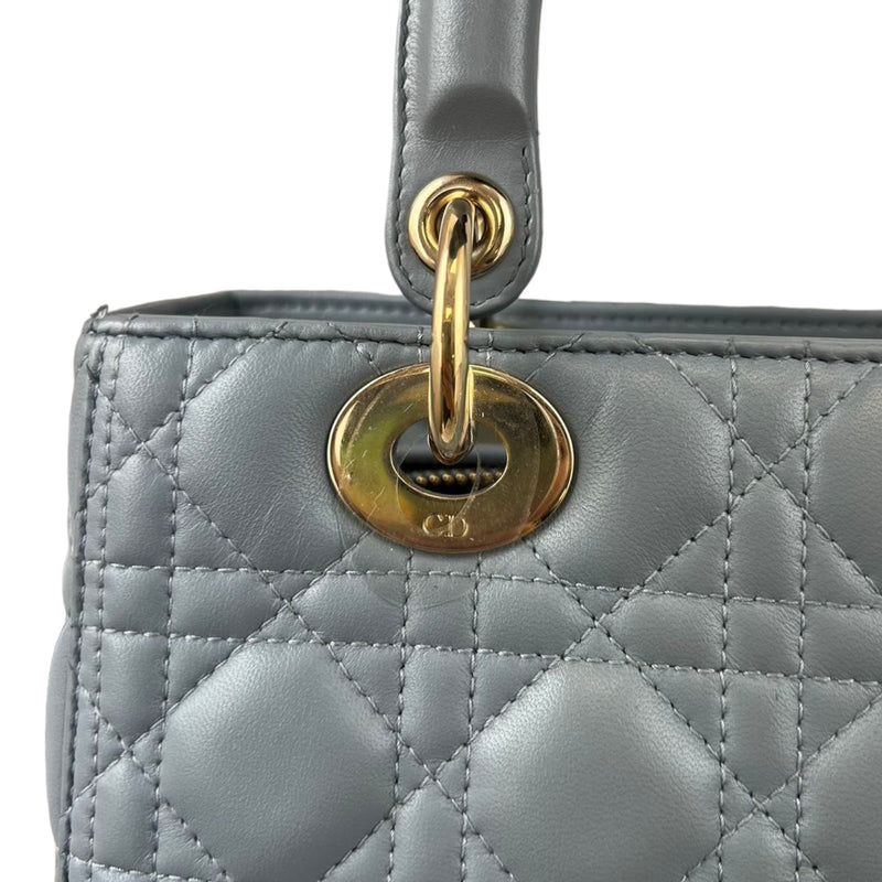 Lady Dior Medium Lambskin Grey GHW