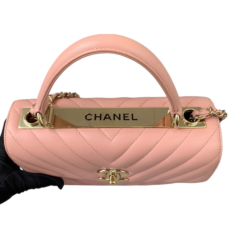 Small Trendy CC Flap Lambskin Pink GHW