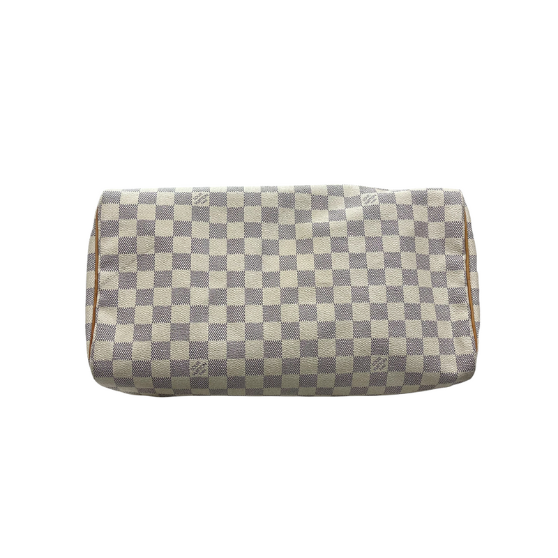 Damier Azur Speedy 35 White GHW