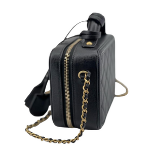 Filigree Vanity Case Caviar Small Black GHW