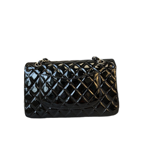 Medium Classic Flap Patent Black SHW