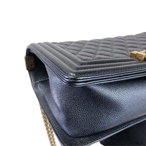 Boy Medium Calfskin Pearl Charcoal GHW