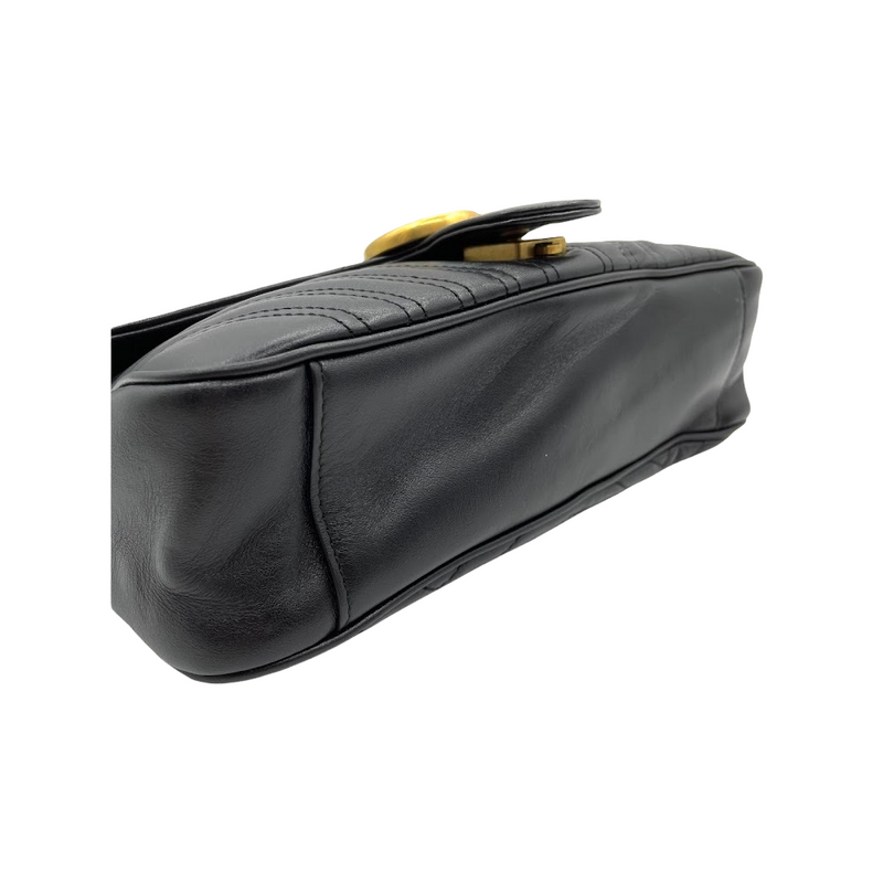 GG Marmont Small Matelassé Black GHW