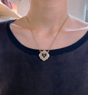CC Heart Rhinestone Necklace 21A