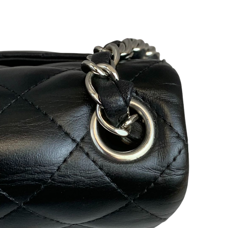 Classic Flap Square Mini Lambskin Black SHW