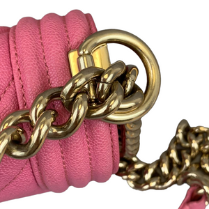 Small Le Boy Caviar Pink GHW