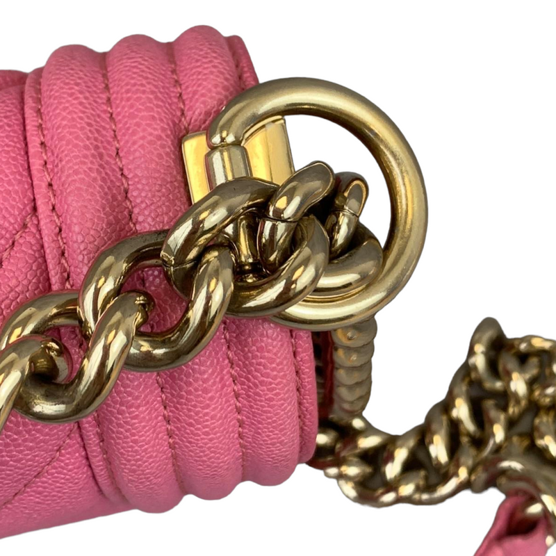 Small Le Boy Caviar Pink GHW
