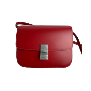 Classic Box Bag Medium Leather Red SHW