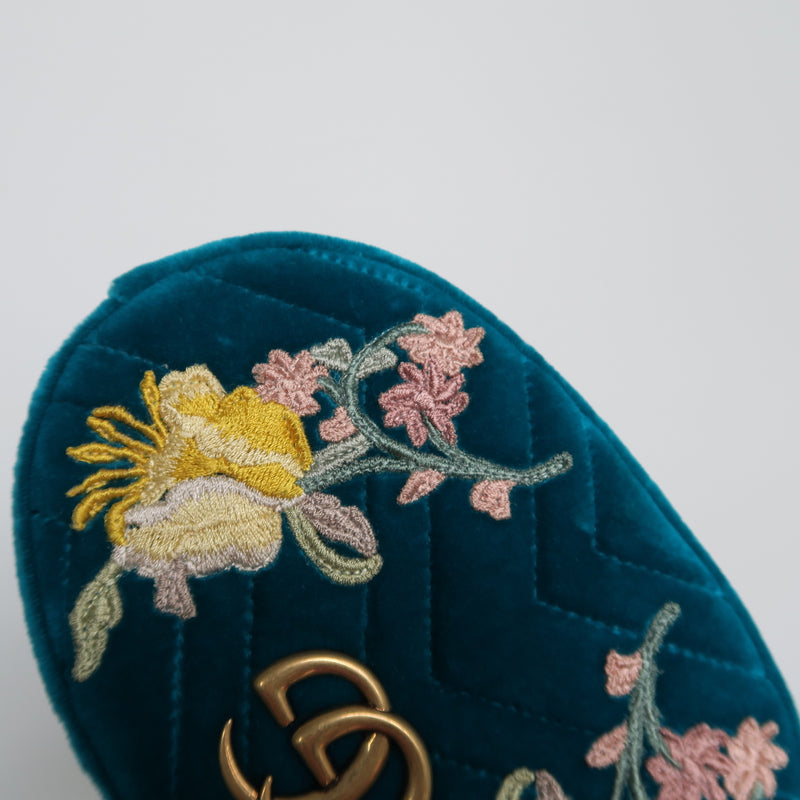 Velvet Embroidered Matelassé GG Marmont 2.0 Belt Bag Size 75