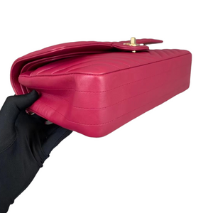 Classic Chevron Double Flap Medium Lambskin Pink GHW