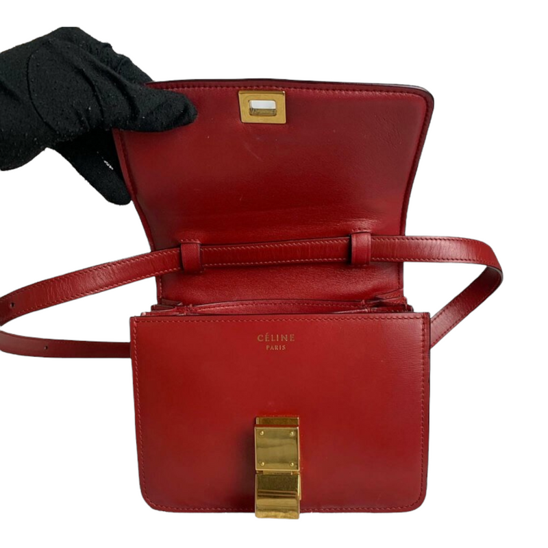 Classic Box Mini Smooth Calfskin Red GHW