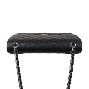 Classic Double Flap Jumbo Black Caviar SHW