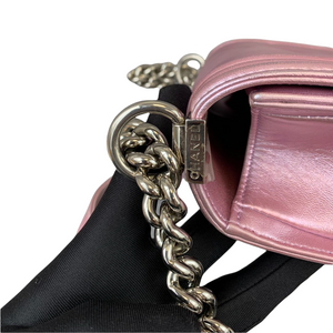 Small Boy Lambskin Iridescent Pink SHW