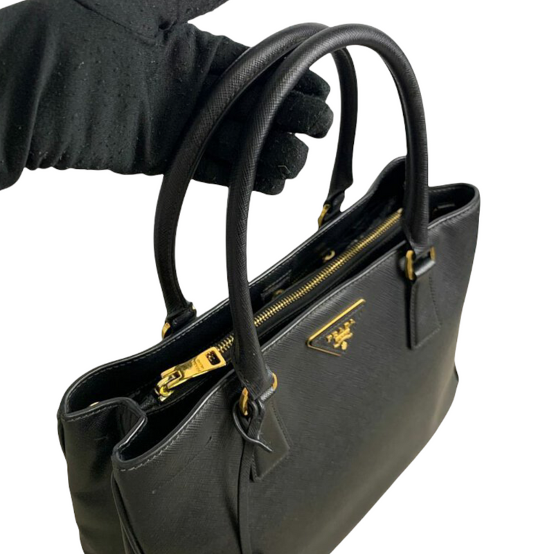 Galleria Handbag Large Saffiano Leather Black GHW – Bag Religion