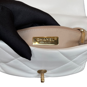 19 Lambskin White Small Mixed Hardware