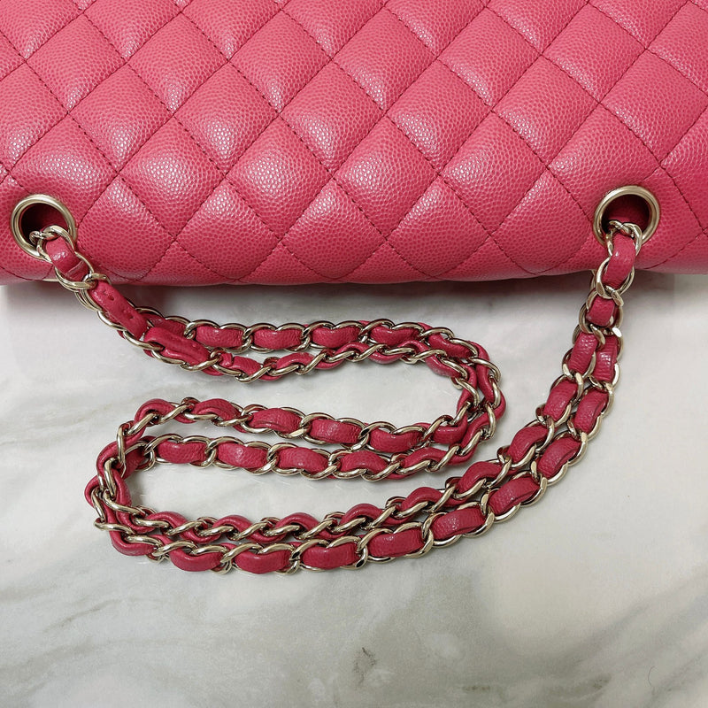 Classic Double Flap Medium Caviar Pink GHW