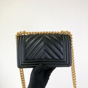 Small Boy Bag Caviar Calfskin Black GHW