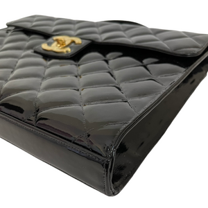 Vintage Briefcase Quilted Patent Black GHW