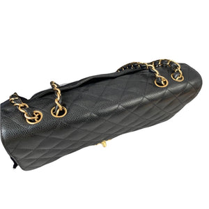 Single Flap Jumbo Black Caviar GHW