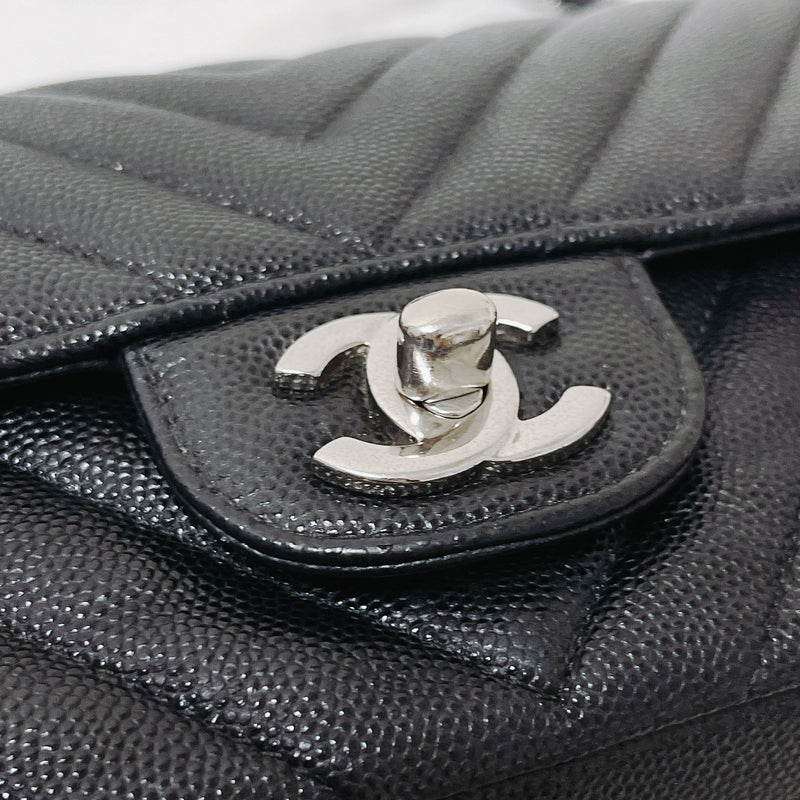 Chanel Iridescent Caviar Quilted Mini Rectangular Flap Black
