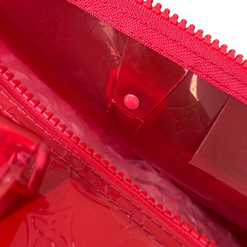 Keepall Clear SS19 Virgil Abloh Bandouliere 50 Red PVC