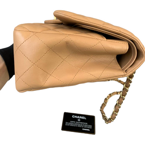 Double Flap Jumbo Dark Beige GHW