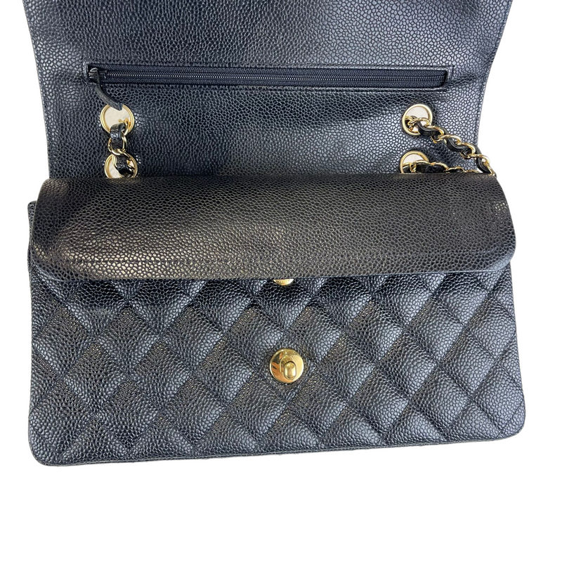 Medium Classic Flap Caviar Black GHW