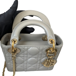 Mini Lady Dior Pearl Grey GHW