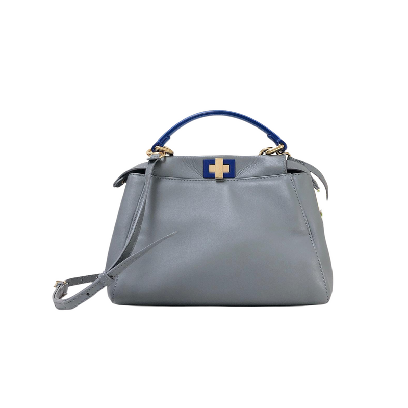 Peekaboo Mini Leather Grey/Blue GHW