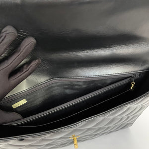 Vintage Briefcase Quilted Patent Black GHW