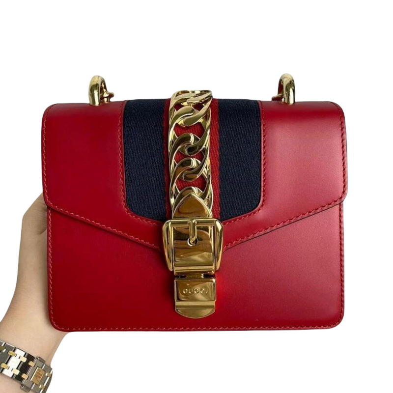 Sylvie Flap Mini Leather Red GHW