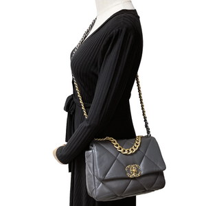 19 Lambskin Dark Grey Small 21B Mixed Hardware
